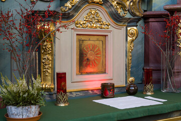 Details in the church of St. Matthias the Apostle in Wroclaw. Poland.