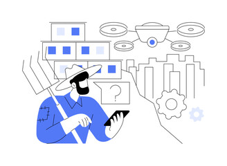 Technology gap abstract concept vector illustration.