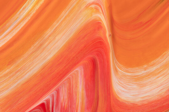 Abstract Orange Red Fluid Texture Background Waves