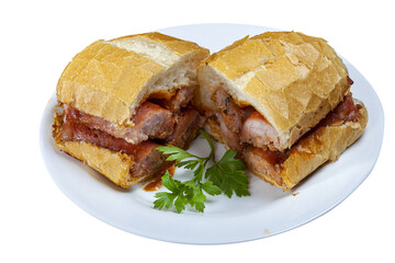 Bread with sausage