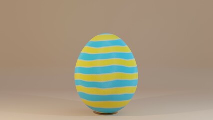 Osterei gelb blau gestreift