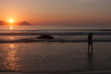 Obraz na płótnie Canvas Sunset , Praia Aventureiros Beach, Rio de Janeiro, Brazil
