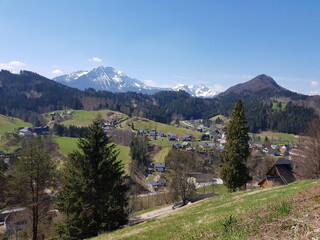 Fototapeta na wymiar Idyllic landscape in the austrian mountains