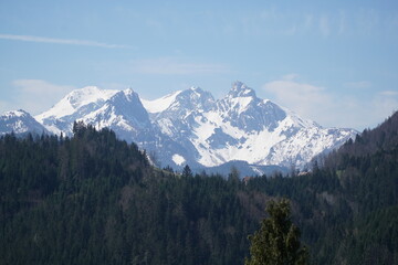 Snow covered mountains in Nationalpark Gesäuse 