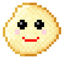 Smile shape icon pixel art. Vector illustration.