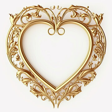 Golden heart shaped frame