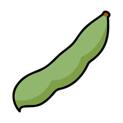 太い線で描かれたカットイラスト / 1莢のそら豆