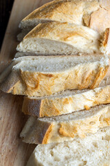 Sliced at home soft and fresh loaf of bread