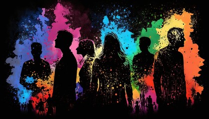 A lot of colors and people and Holi generative ai