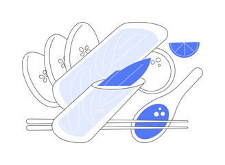 Vietnamese cuisine abstract concept vector illustration.