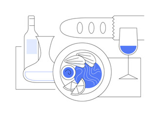 French cuisine abstract concept vector illustration.