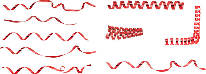 Gift ribbon segments of different configurations