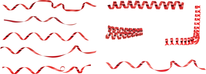 Gift ribbon segments of different configurations