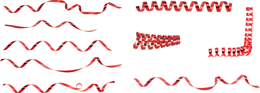 Gift ribbon segments of different configurations