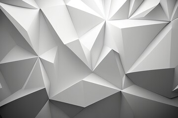 Fototapeta premium White low poly background texture illustration. Generative AI