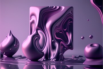 Abstract Background on Purple Color Illustration Created Generative AI