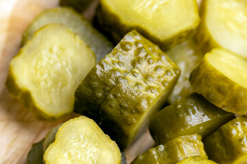 Sauerkraut sliced green cucumber