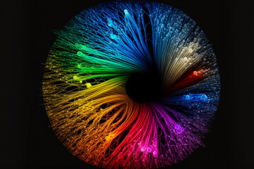 Colorful neural network that make up an eyeball. Generative AI