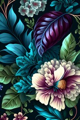 floral pattern with colorful flower Illustration