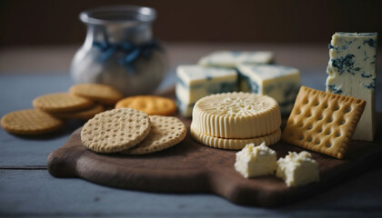 Cheese and Biscuits Plate Food