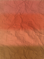 Crumpled paper texture. Destroyed surface. Brown tones with ombre efect. Watercolor on paper. 