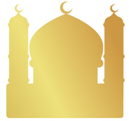 Gold Silhouette Ramadan Mosque Sticker colourful