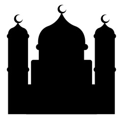 Silhouette Ramadan Mosque Frame poster with moon and star decoration