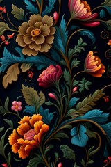 Fototapeta na wymiar floral pattern with colorful flower Illustration