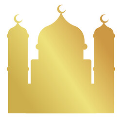 Gold Ramadan Mosque Frame poster with moon and star decoration