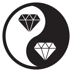 Yin Yang,  balance symbol, diamond 