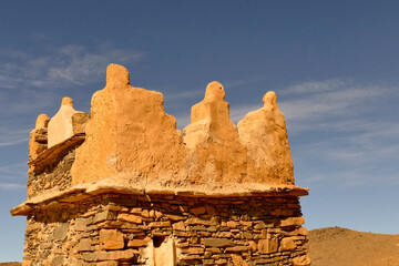 Marocco, sito storico civiltà berbera. Granaio fortezza e Kasbah di Amtoudi. Regione Souss Massa