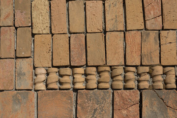 Background of bricks with cracks