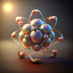 Atom Protons And Electrons, AI Generative