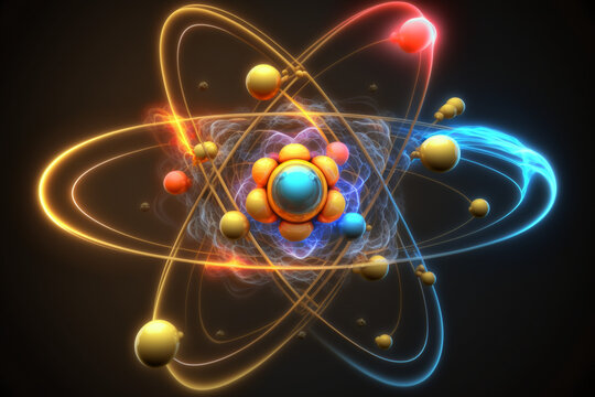 Atom Protons And Electrons, AI Generative