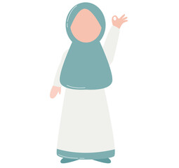 Cute muslimah character ok style