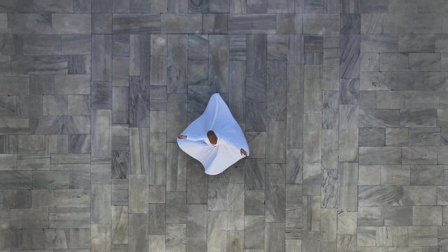 Sufi Whirling Dervish Drone Video, Fatih Istanbul, Turke