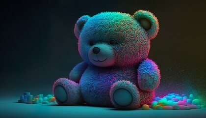 Teddybär farbig abstrakt