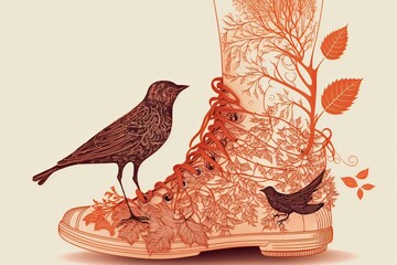 Autumn lace birds