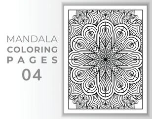 Hand drawn outlined mandala coloring page interior