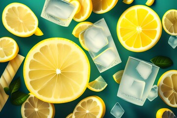 lemon and ice - Generate AI