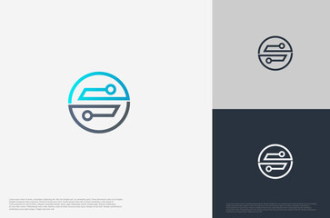 Abstract connecting circuit technology logo designs template, symbol template