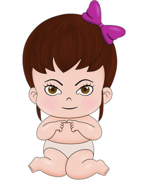 baby child Baby character cute little kid in diaper happy childhood small little one vector babies. Illustration toddler child newborn 
