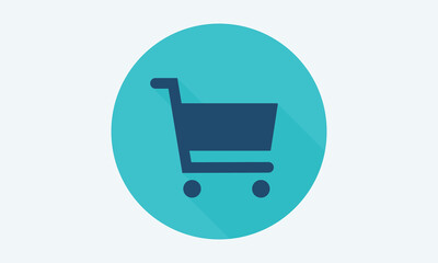 Shopping cart icon. Flat design. Vector illustration, EPS 10.