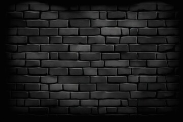 Old black brick wall texture. Dark background. Blackboard, Grunge wallpaper. Generative AI