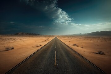 Fototapeta na wymiar road in desert - Created with Generative Ai