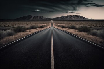 driving on the highway at sunset - Created with generative ai