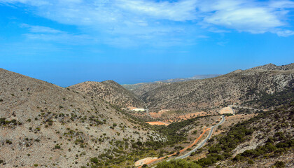 Pass von Ambelos, Gebirgspass im Norden der Lasithi-Hochebene, Kreta (Griechenland)