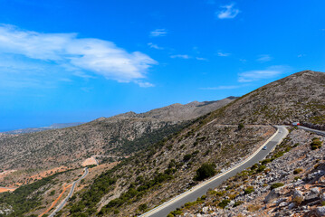 Pass von Ambelos, Gebirgspass im Norden der Lasithi-Hochebene, Kreta (Griechenland)