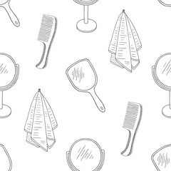 vector seamless pettern with personal care items