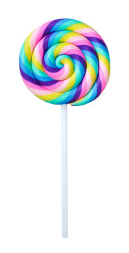 Сolorful swirl lollipop isolated on white background